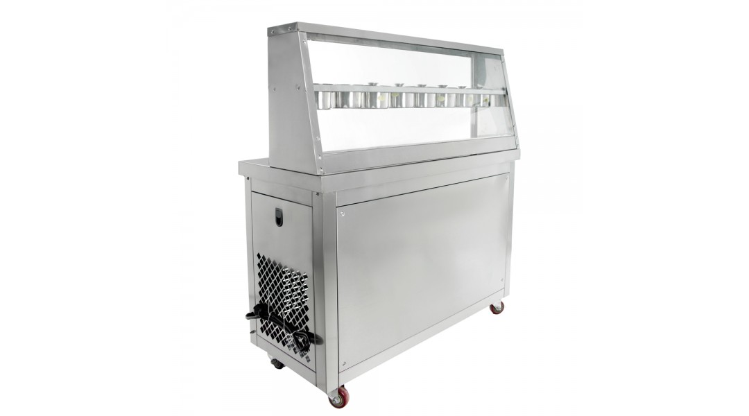 Фризер для ролл мороженого KCB-2Y Foodatlas (контейнеры, стол для топпингов, 2 компрессора)
